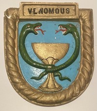 Vintage Royal Navy HMS Venomous Hand Painted Plaque 