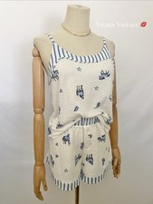 CONJUNTO DE CAMA CORTA COMO SLEEP WESTERN BABYDOLL CAMI & BOXER EN BLANCO