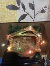 Vintage Nativity Manger Hand Made Grass Weaved Rustic Farmhouse Minimalist Great