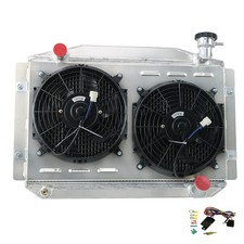 4 Core Aluminum Radiator Wshroud Fans For Chevy Corvette C1 350 V8 Manual 55-60 4 Core Aluminum Radiator Wshroud Fans For Chevy Corvette C1 350 V8 Manual 55-60