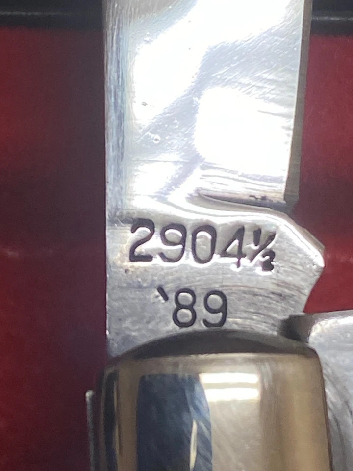 Cuchillo trampero Winchester, EE. UU., 2904 1/2 de dos hojas, hueso amarillo liso, 3 7/8" Foto 4 de 4