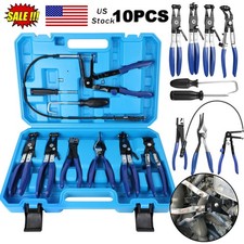 10pc Hose Clamp Clip Remover Pliers Wire Long Reach Kit Fuel Oil Water Hose Tool 10pc Hose Clamp Clip Remover Pliers Wire Long Reach Kit Fuel Oil Water Hose Tool