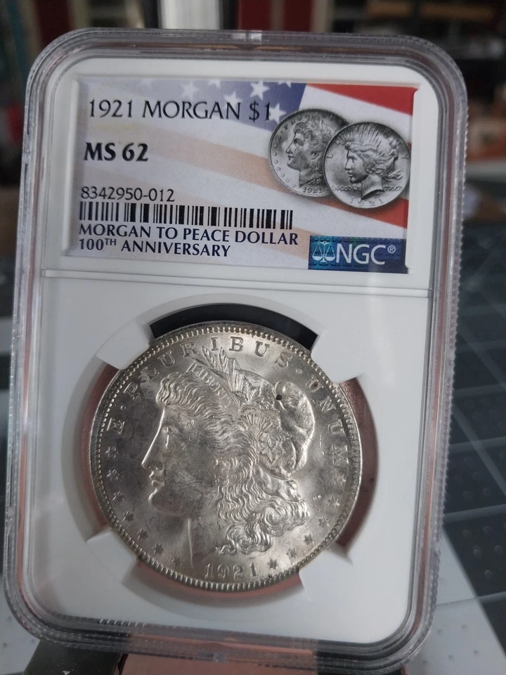 MS62 1921-D Morgan Silver Dollar NGC - Flag Lbl *0149 - Image 3 of 3