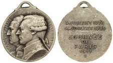 France - Commemorative Medal 1917 - Washington / Lafayette