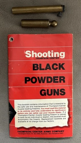 Vtg Brass BlackPowder Muzzleloading Shooting Adjustable Measure & Booklet