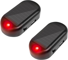 "2 pk Car Solar Power Simulated Dummy Alarm, Anti-Theft LED Flashing Security Li