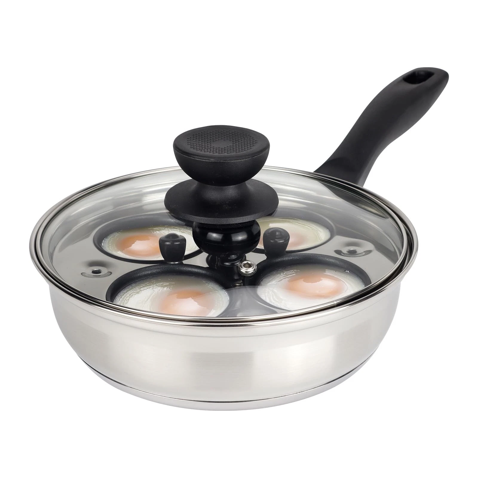 Egg Poacher Pan Nonstick 4 Eggs, Poached Egg Pan Stainless Steel Poached Egg ...