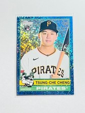 2025 Topps Heritage High Number Tsung-Che Cheng #666 Chrome Light Blue Sparkle 
