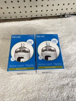 Kinde Twist Active Latch Nipples Slow Flow 2 Pack & Fast Flow 2pack BRAND NEW!!