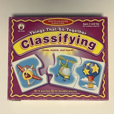 Carson Dellosa CLASSIFYING PUZZLES Sorting 14 Sets, 42 Pcs VINTAGE  04 Complete