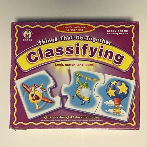 Carson Dellosa CLASSIFYING PUZZLES Sorting 14 Sets, 42 Pcs VINTAGE β04 Complete