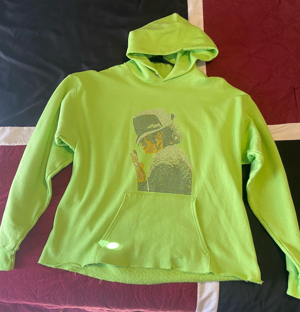 Custom Designed Rhinestone Michael Jackson Hoodie… - image 1