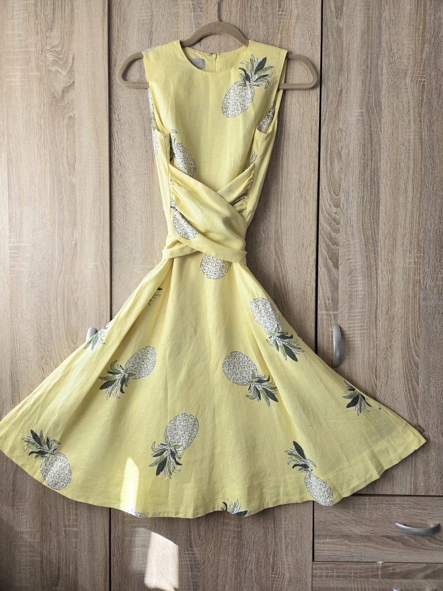 dkny white linen dress Linen Blend Strapless Stripe Dress | A-Line Dress main image 0