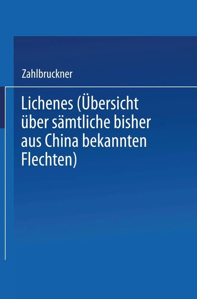 Alexander Zahlbruckner | Lichenes | Taschenbuch | Deutsch | Ii | Springer Vienna-image