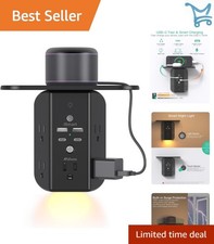 Wall Outlet Extender with Shelf Night Light Surge Protector USB Charger 9 Out...