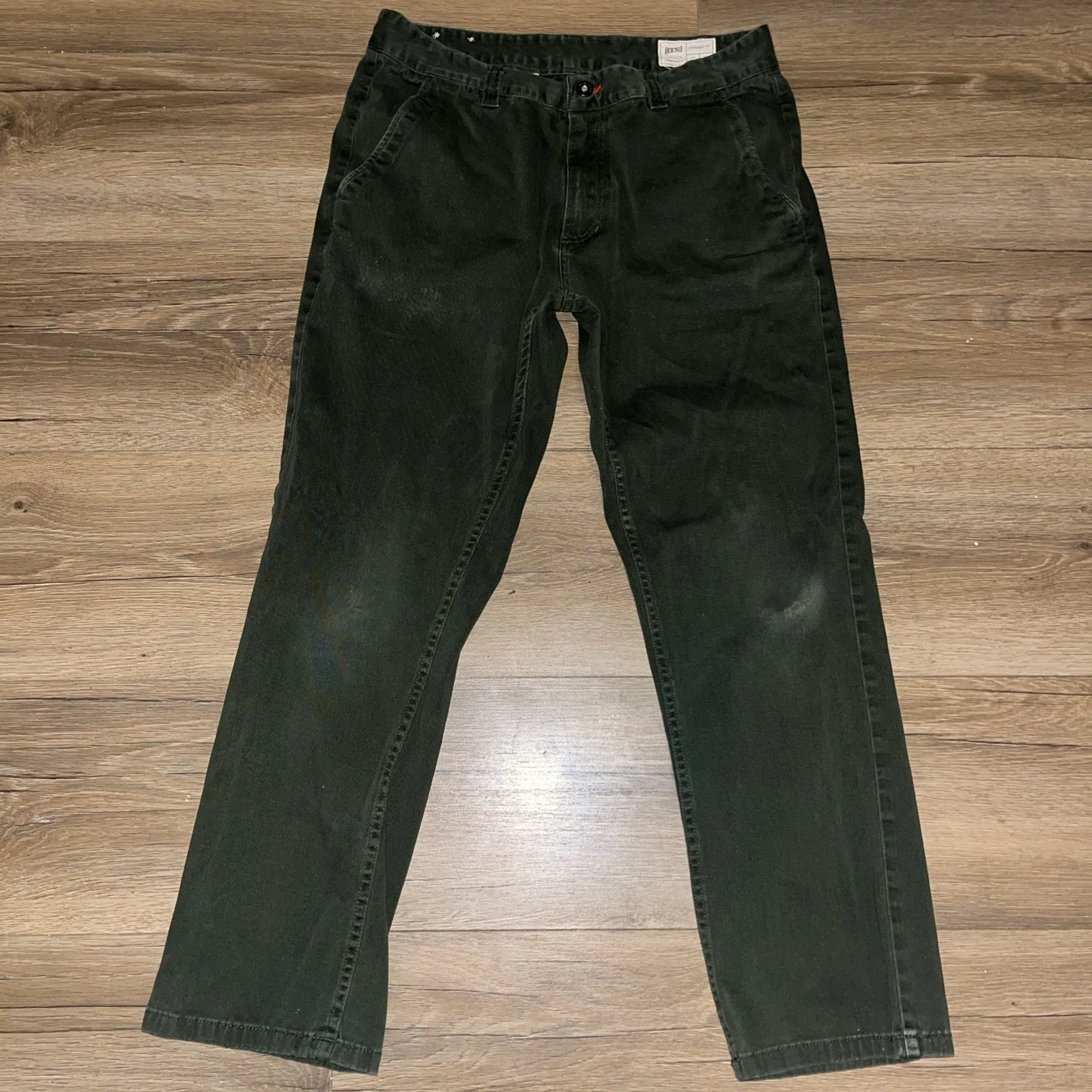 Pantalon homme CCS taille 33 X 30 vert militaire coupe droite skateboard suprême