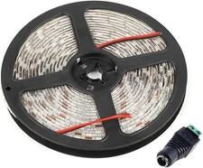 Velain 12V LED Strip Light Warm White,16.4ft Waterproof Flexible White 