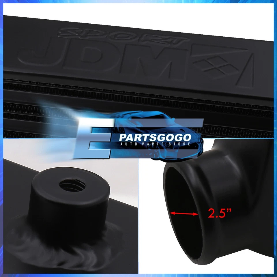 Universal 27.5"X7"X2.5" Black Light Aluminum Front Mount Intercooler Tube Fin - Image 3 of 4