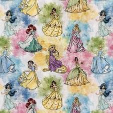 Disney Princess Character Fabric Fat Quarter Poly Cotton