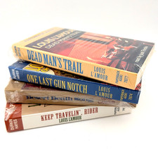 4 Vintage Louis L'Amour Cassette Audiobooks - Paperback Audio