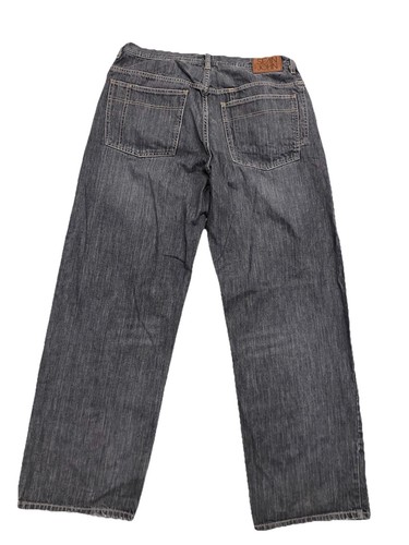 Vintage Sean John Mens 36x32 Distressed Baggy Fit Wide Leg Denim Jeans Grey