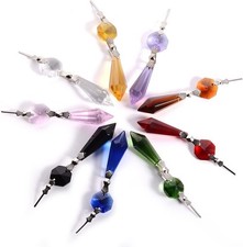 20 Pcs Clear Crystal Chandelier Icicle Prisms Replacement Parts for Lamp Decore