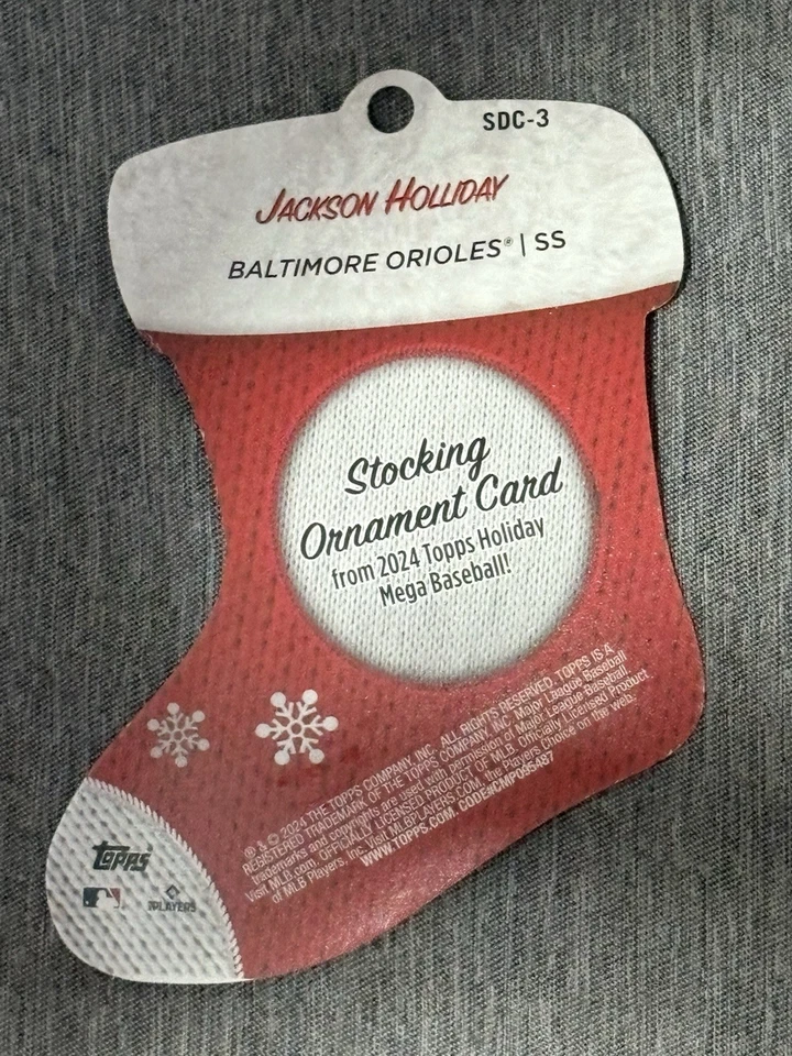 Jackson Holiday Stocking Die Cut SDC-3 Rookie Card MLB Baseball - Image 2 of 2