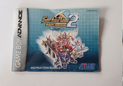 Super Robot Taisen Original Generation 2 Nintendo Gameboy Advance- MANUAL ONLY