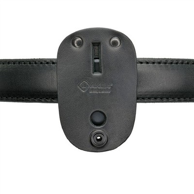 Aker Model 591 Shield Badge Holder Genuine Black Leather Clip-On For 1.75'' Belts