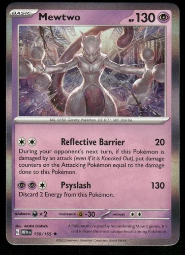 Mewtwo 2023 Scarlet Violet 151 Holo Pokemon Card 150/165 (NM)