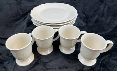 Pioneer Woman Cowgirl Lace Dinner Plates And Tall Mugs Ivory