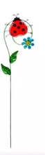 HOME GARDEN POOL YARD DECOR - LADYBUG YARD STAKE 23.5" - METAL BRAND NEW