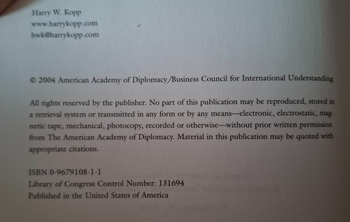 Commercial Diplomacy and the National Interest (Harry W. Kopp, 2004) - Picture 3 of 6