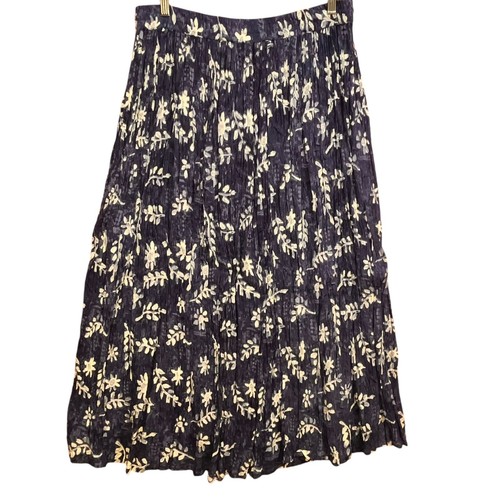Blusa y falda Orvis vintage para mujer azul blanco floral rayón manga corta talla XL - Imagen 3 de 7