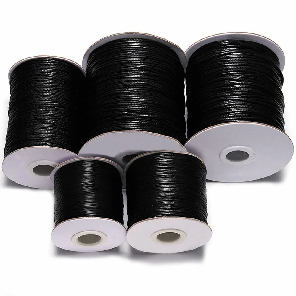 Waxed Cotton Cord String Black Jewelry Making DIY Necklace Thread