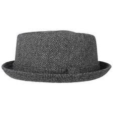LIPODO Diamond Crown Herringbone Wollhut Fedora Hut Porkpie Stoffhut