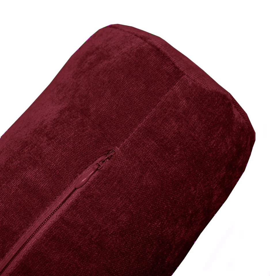 Sofá Ma25g Granate Chenilla Terciopelo Refuerzo FUNDA Cuello Tubo Rollo Cojín FUNDA Tamaño Foto 2 de 4