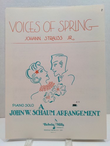 Voices Of Spring Sheet Music Piano Practice Piece Teacher Kids F3AF