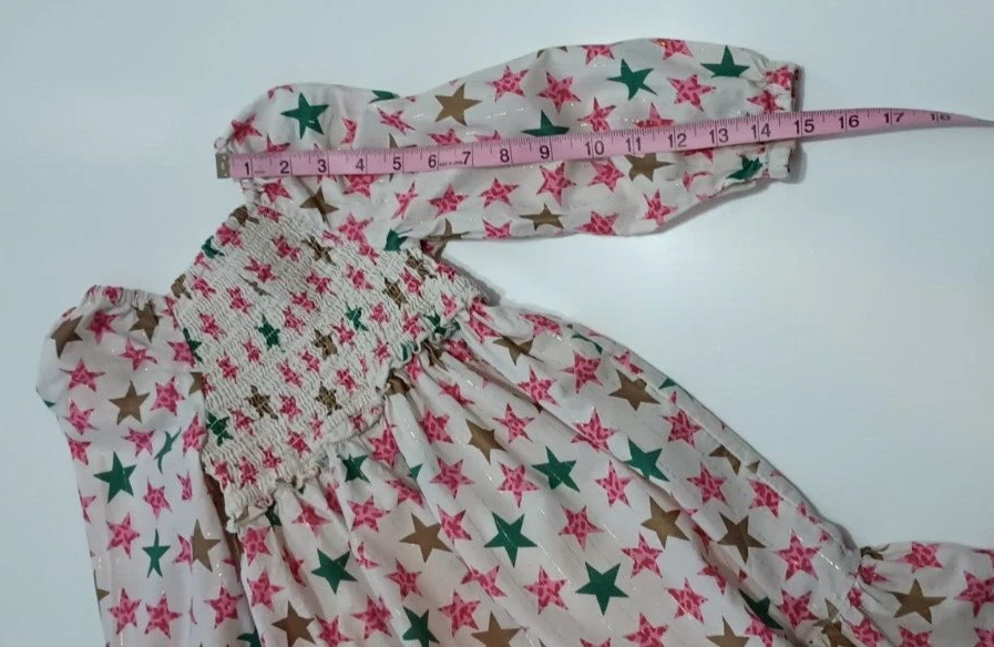 Vestido ajustado mangas largas con mangas abullonadas Sparly Stars talla 5 de corte redondo para niñas Foto 4 de 4