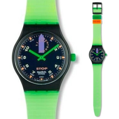 *RARE MINT* 1992 Swatch Stop-Watch JESS' RUSH SSB100 Collectors Watch *RETRO*