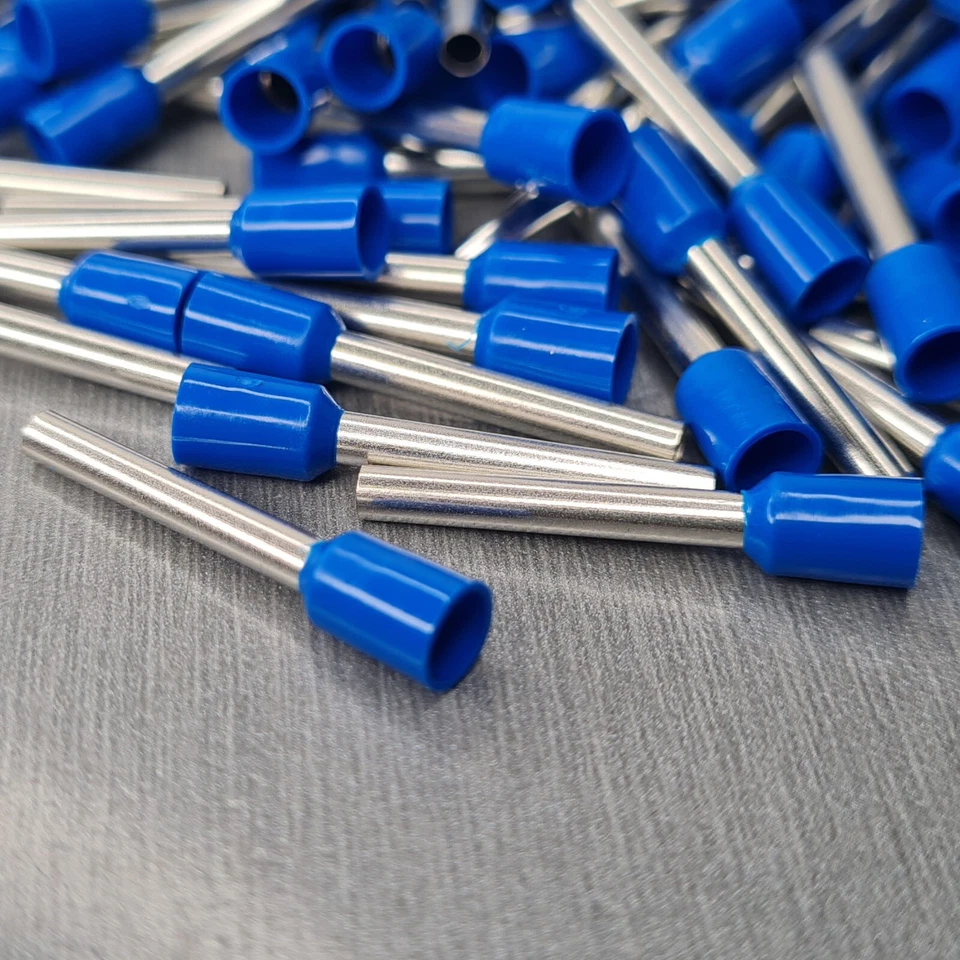 10-1000Pcs E2518 14AWG 2.5mm² BLUE Insulated Ferrule Bootlace Terminals Crimp - image 2 of 4