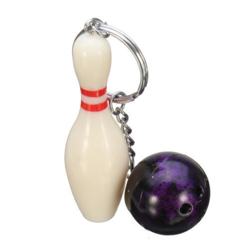 Fashion Mini Cute Bowling Pin and Ball Keychain Key Ring 3D Keyfob Keychain Gift - Bild 13 von 14