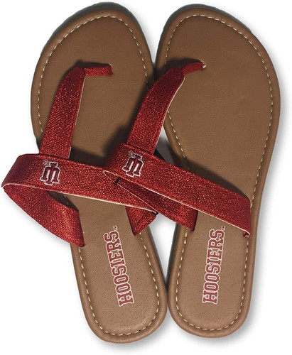 Indiana Hoosiers Ladies Women's Red Sparkle Flip Flops (6) | eBay