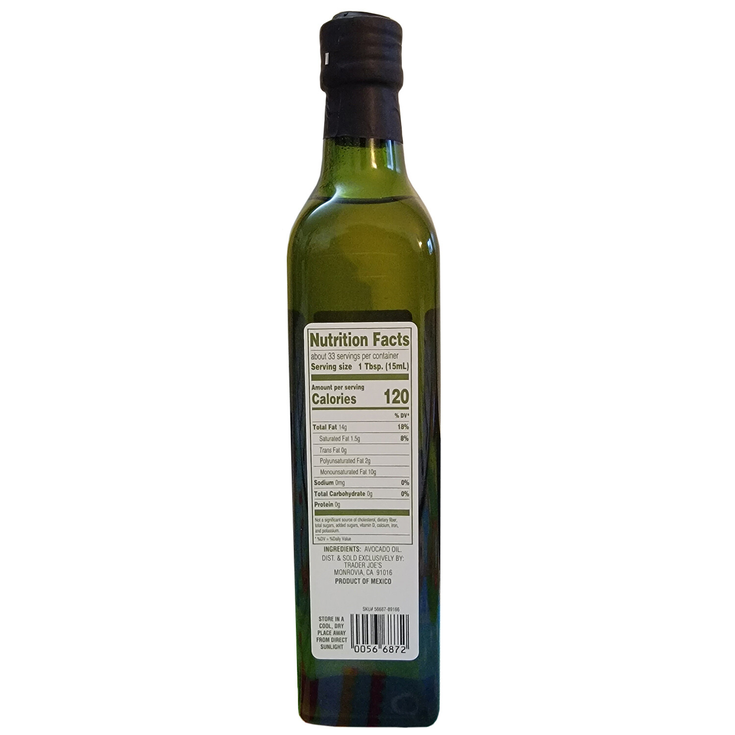 Trader Joe's Avocado Oil AllPurpose High Heat Cooking Oil 16.9oz (1