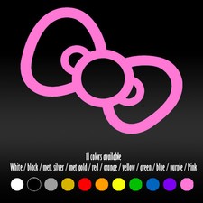 6 Hello Kitty Pink Bow Girl Cute Bumper Window Car Diecut Vinyl Decal Sticker