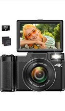 Toiauaha 4K Digital Camera for Photography, Autofocus 48MP 16x Zoom, 3 180 Degr