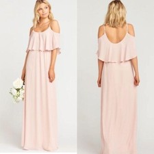 Show me Your Mumu Sz M Caitlin Ruffle Maxi Dress Bridesmaid Wedding