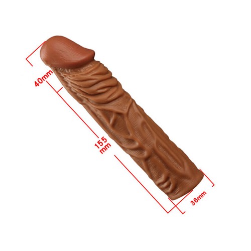 Mejor Silicona-Condón-Reutilizable-Realista-Extensor de Pene-Manga-Ampliador-Más Grande - Imagen 6 de 15