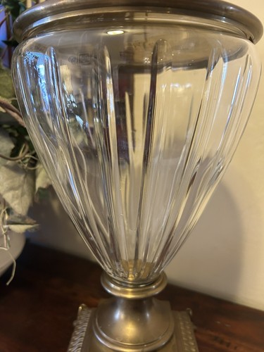 21" RARE BERMAN VINTAGE COVERED URN/LID~Hand crafted Bronze & Crystal~Claw feet - Picture 9 of 15