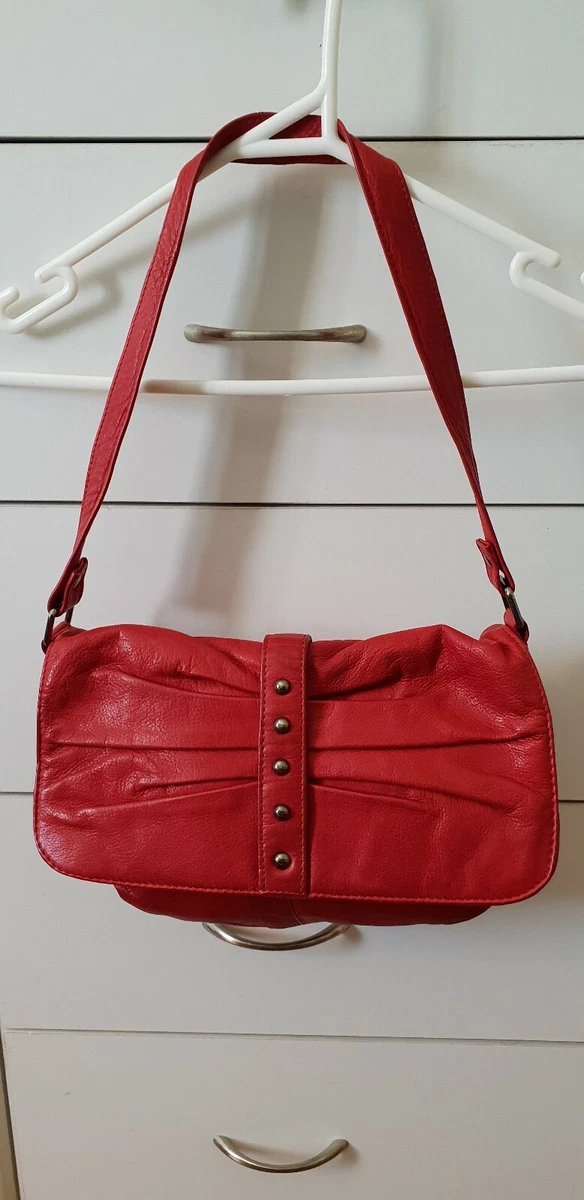 GABEE Red Leather Bag Shoulder Handbag C13 eBay